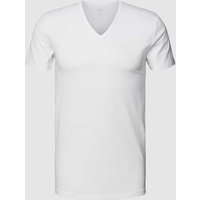 Mey T-Shirt mit abgerundetem V-Ausschnitt in Weiss, Größe L von mey
