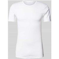 Mey T-Shirt mit geripptem Rundhalsausschnitt Modell 'NOBLESSE' in Weiss, Größe L von mey