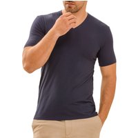 Mey Herren T-Shirt blau Mikrofaser unifarben von mey