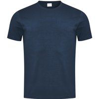 Mey Herren T-Shirt blau Baumwolle unifarben von mey