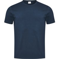 Mey Herren T-Shirt blau Baumwolle unifarben von mey