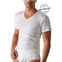 Mey Herren T-Shirt weiß Baumwolle unifarben von mey