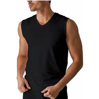 Mey Herren Tanktop schwarz Baumwolle unifarben von mey