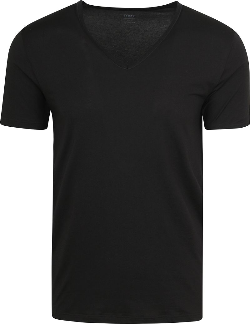 Mey V-Ausschnitt Dry Cotton T-Shirt Schwarz - Größe 3XL von mey