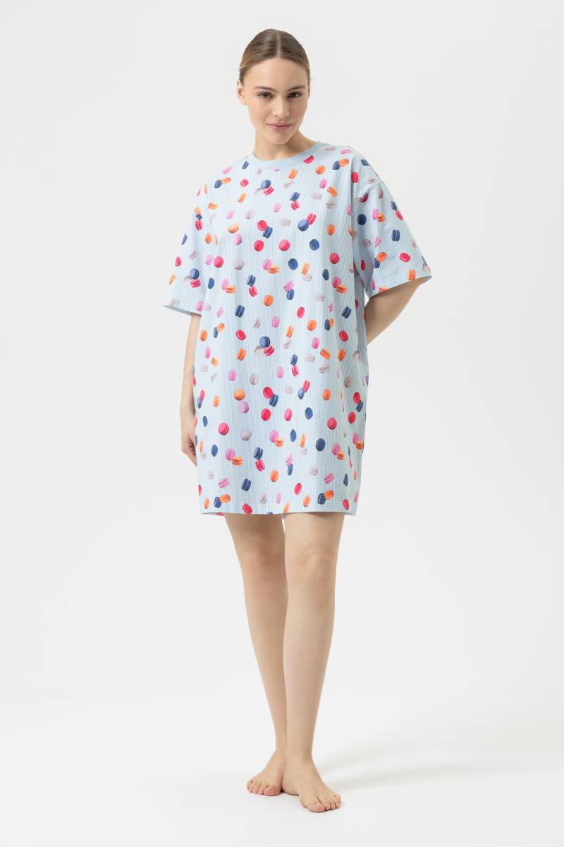 Nachthemd kurzarm Serie Flying Macarons Powder Blue von mey