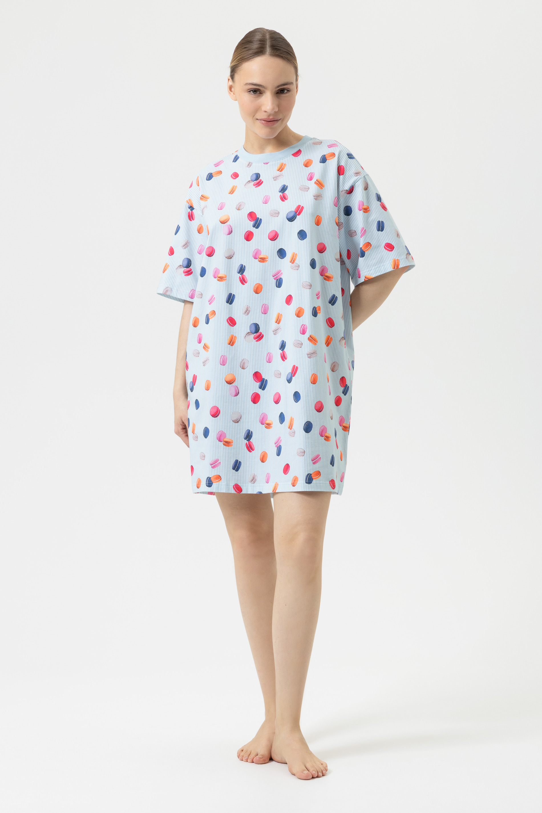 Nachthemd kurzarm Serie Flying Macarons Powder Blue von mey