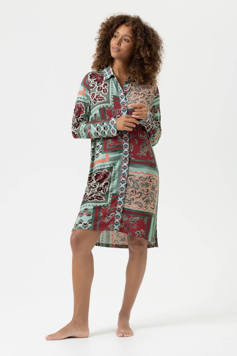 Nachthemd langarm Serie Mystical Maze Eucalyptus Green von mey