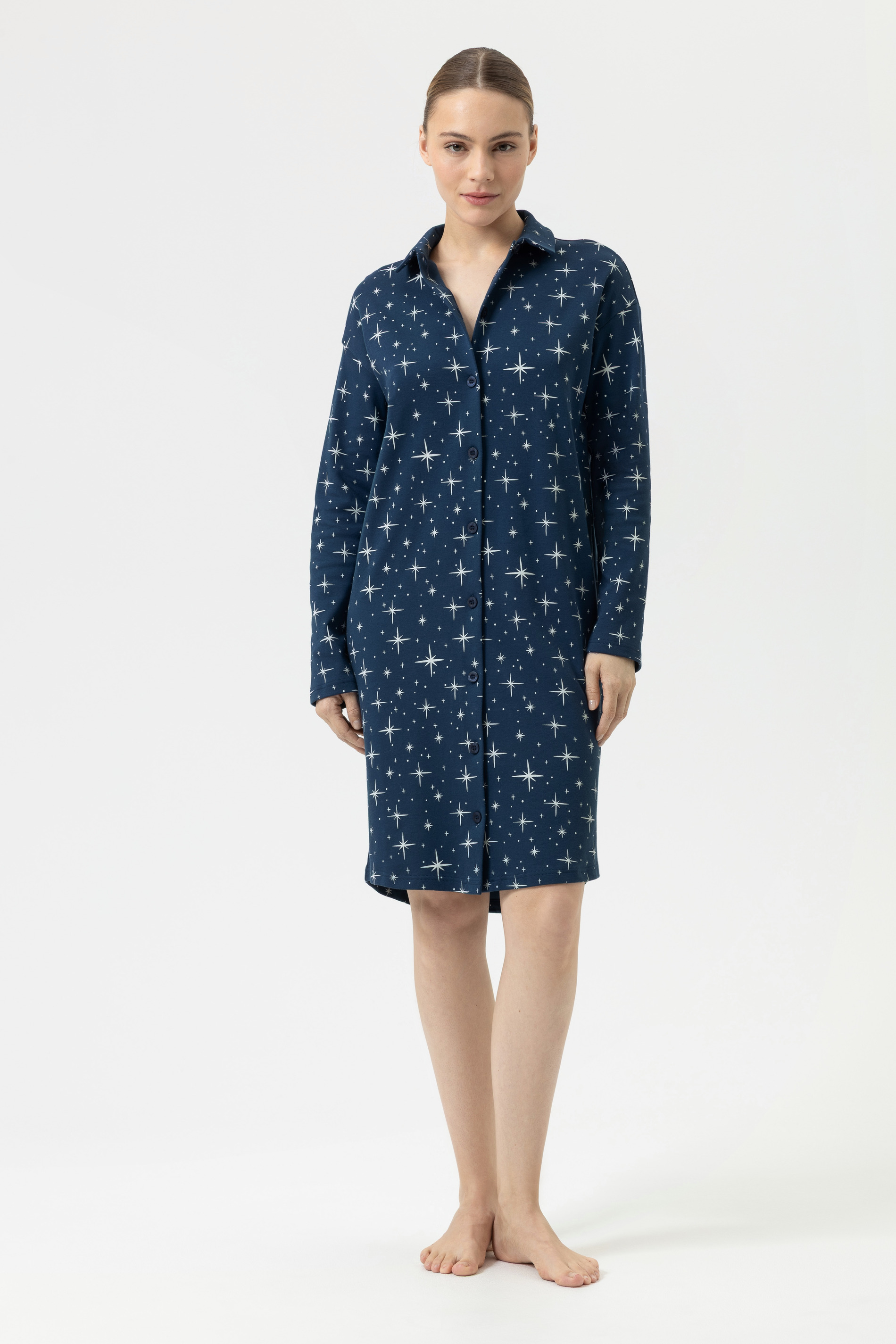 Nachthemd langarm Serie Polar Sky Deep Marine von mey