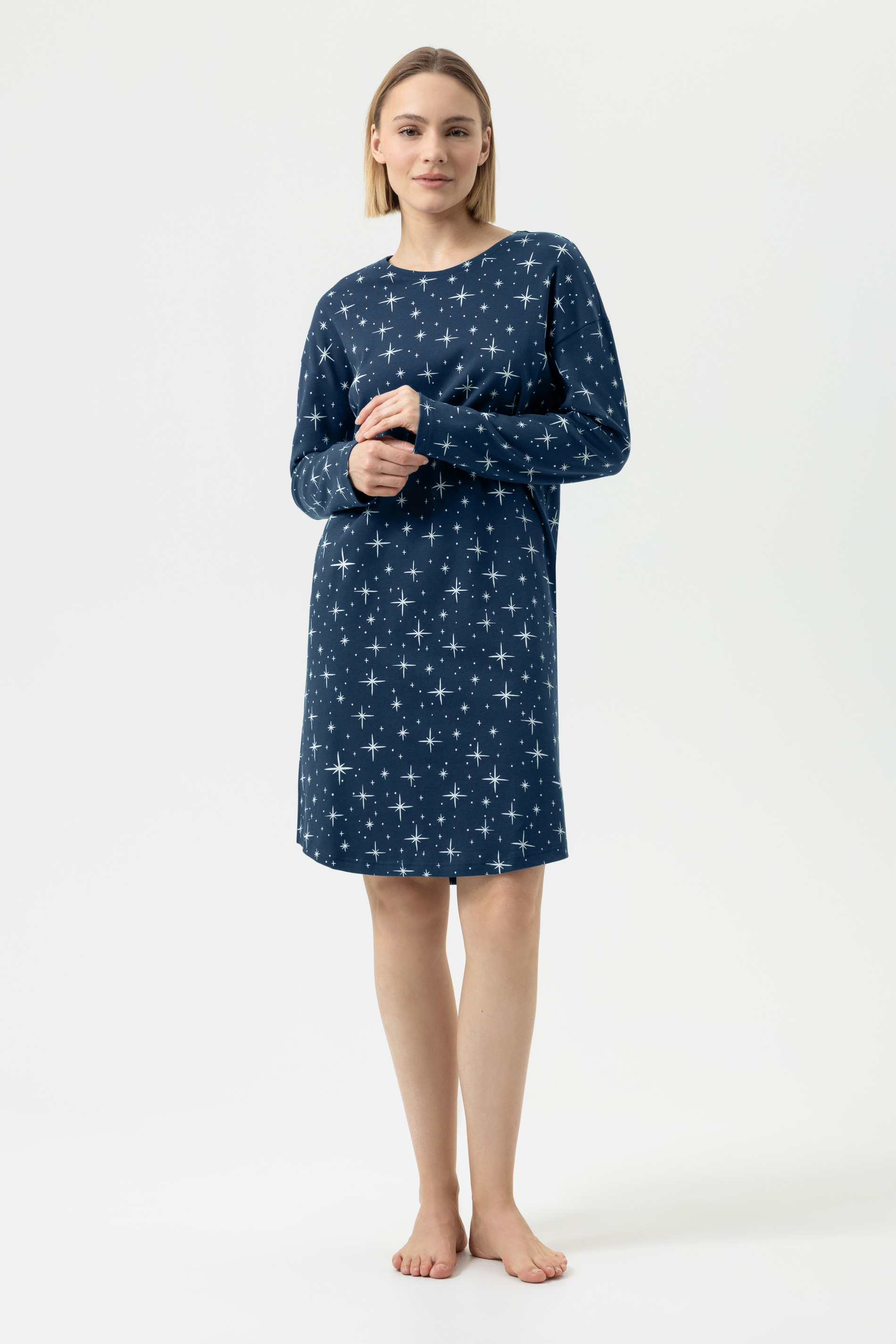 Nachthemd langarm Serie Polar Sky Deep Marine von mey