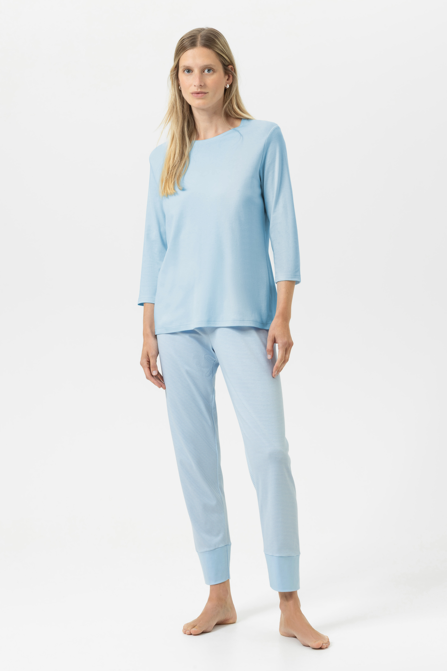 Pyjama Serie Simple Stripes Alice Blue von mey
