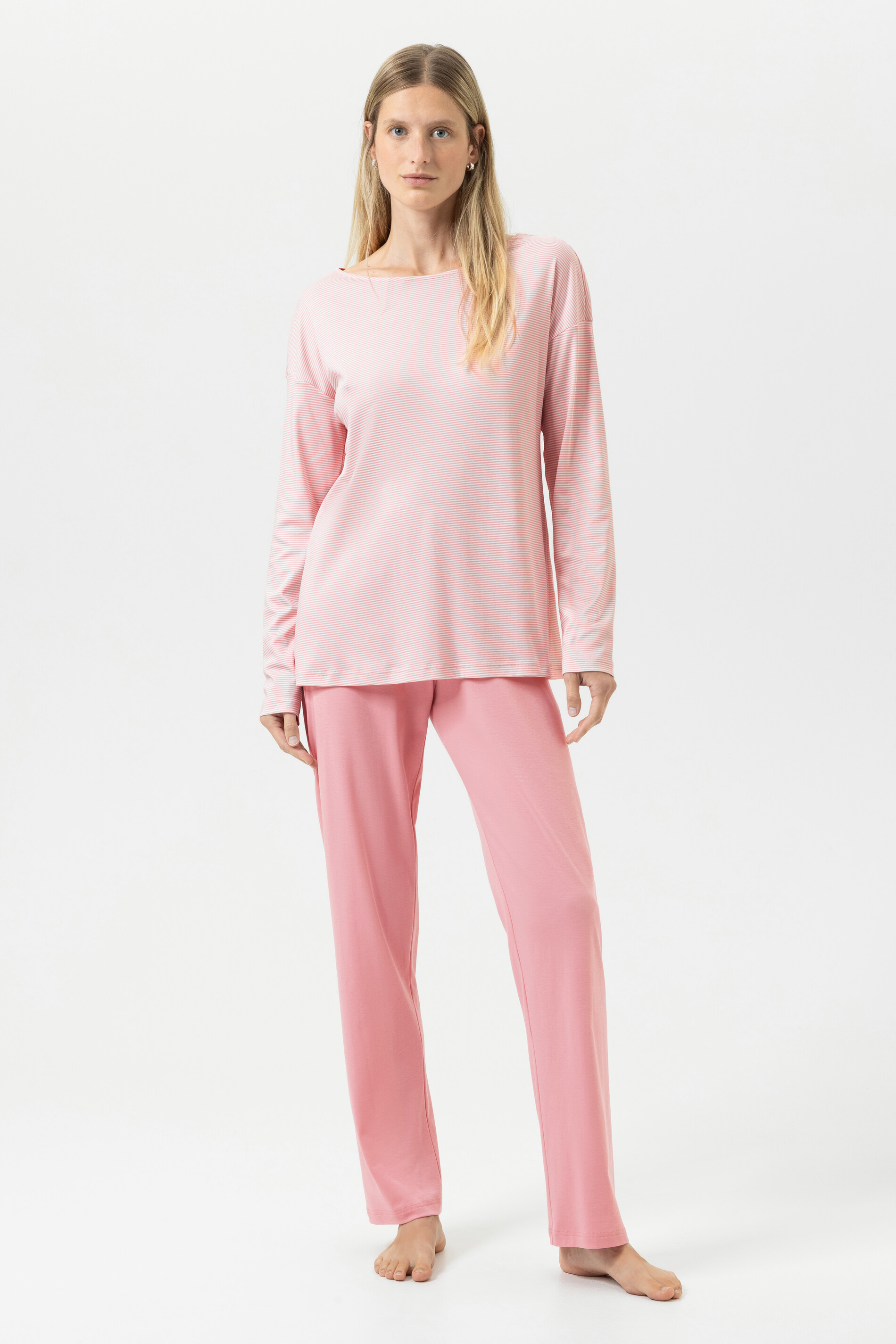 Pyjama Serie Simple Stripes Bridal Rose von mey