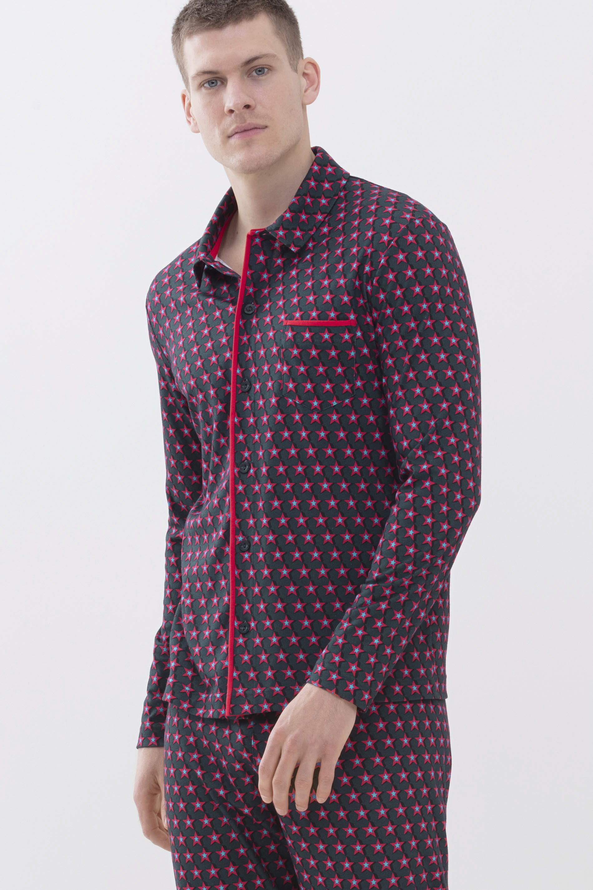 Pyjama-Shirt Serie RE:THINK STAR Fire Red von mey