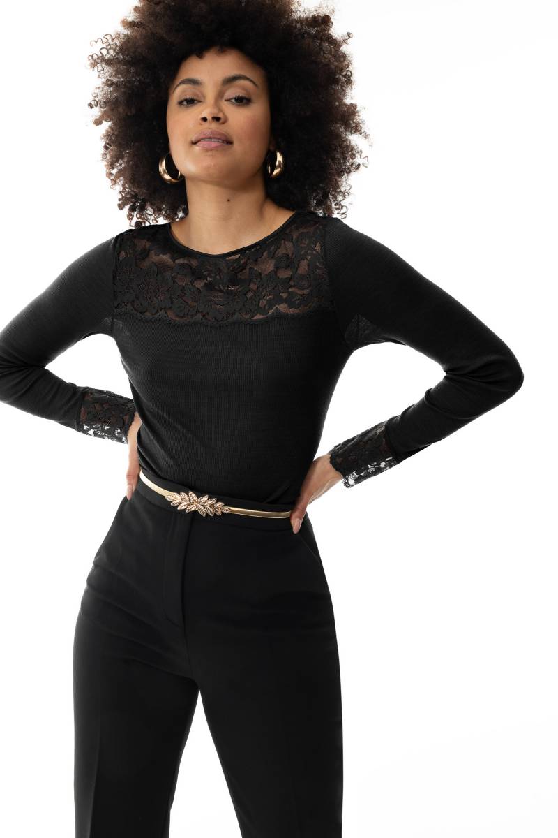 Langarm-Shirt Serie Wool Love Schwarz Langarm-Shirt Serie Wool Love Schwarz von mey
