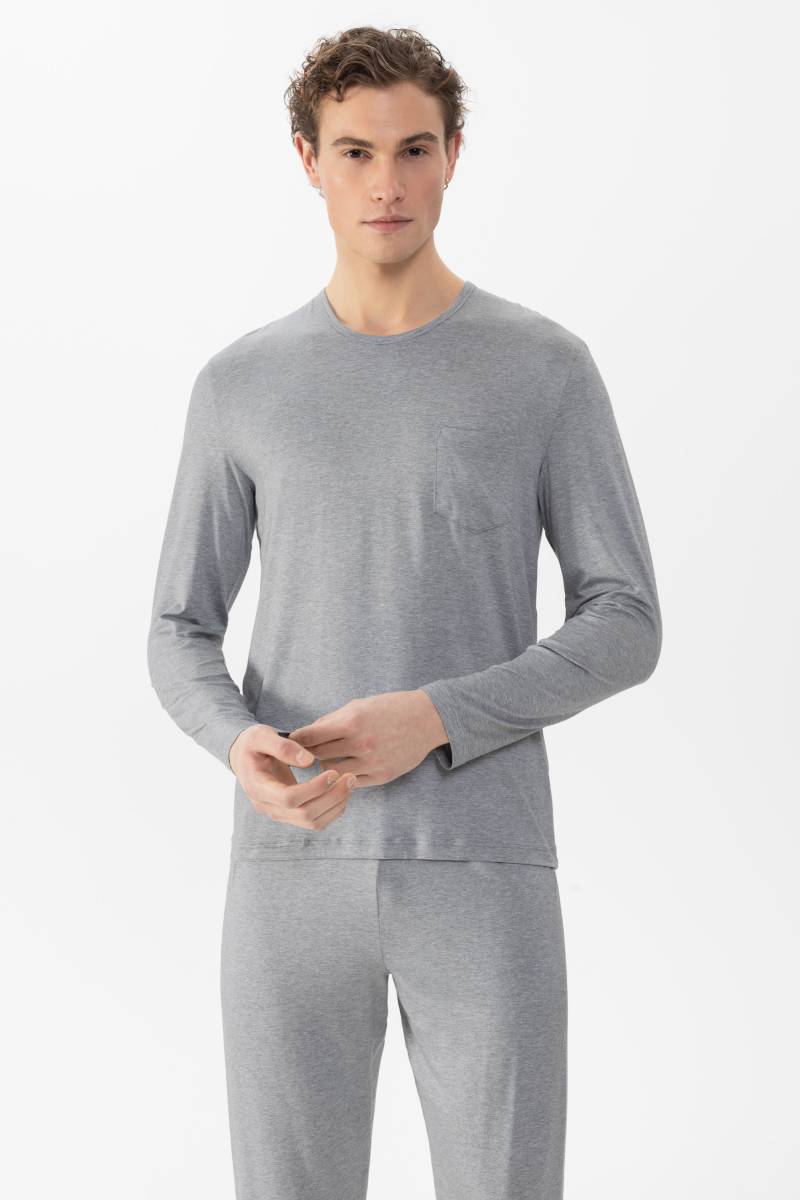 T-Shirt langarm Serie Easy Night Light Grey Melange von mey