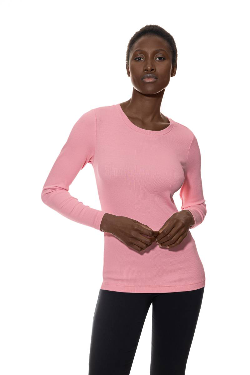 T-Shirt langarm Serie Modern Rib Bridal Rose von mey