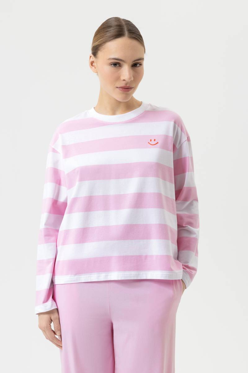 T-Shirt langarm Serie Streaked Lines Soft Pink von mey