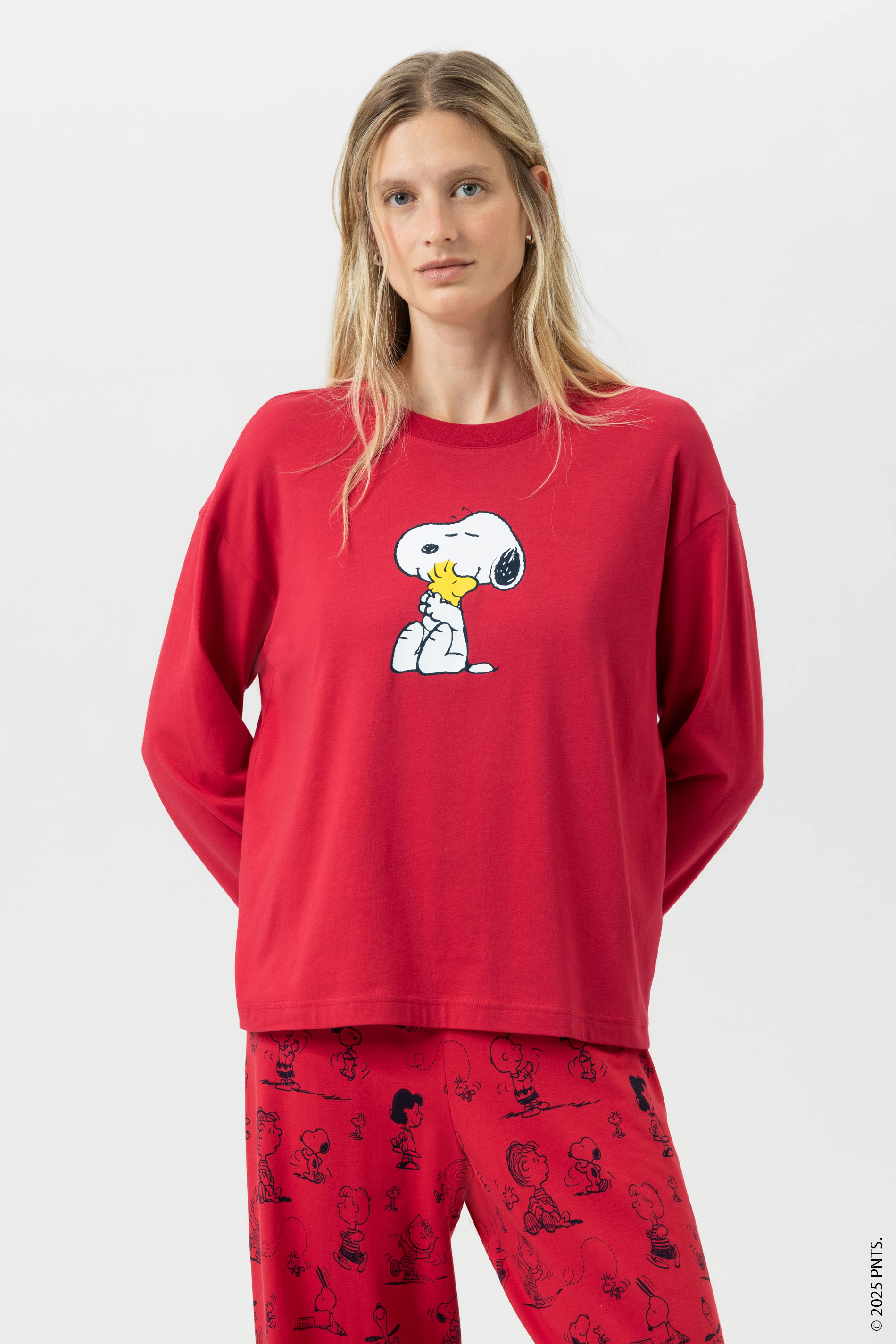 T-Shirt langarm Serie mey x Peanuts Absolute Red von mey