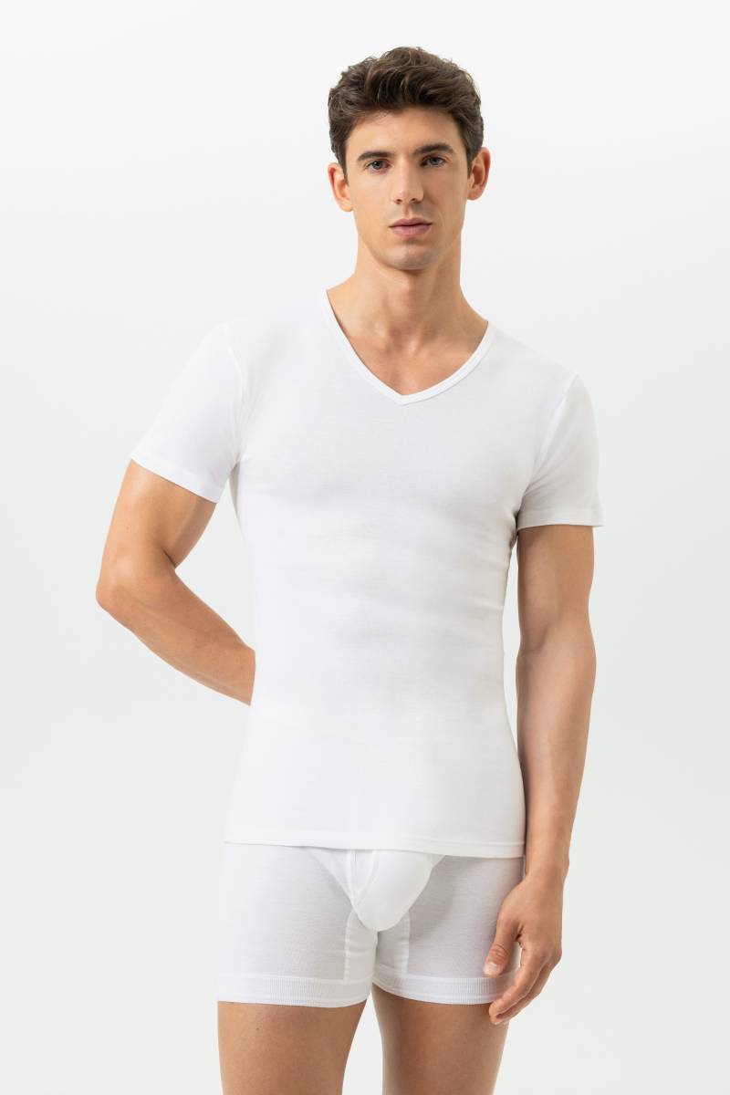 V-Neck Shirt Serie Noblesse Weiss von mey