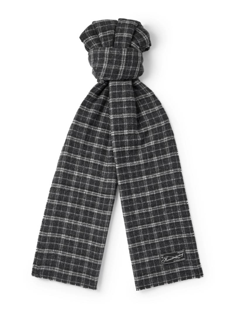 mfpen - Checked Brushed Wool Scarf - Men - Black von mfpen