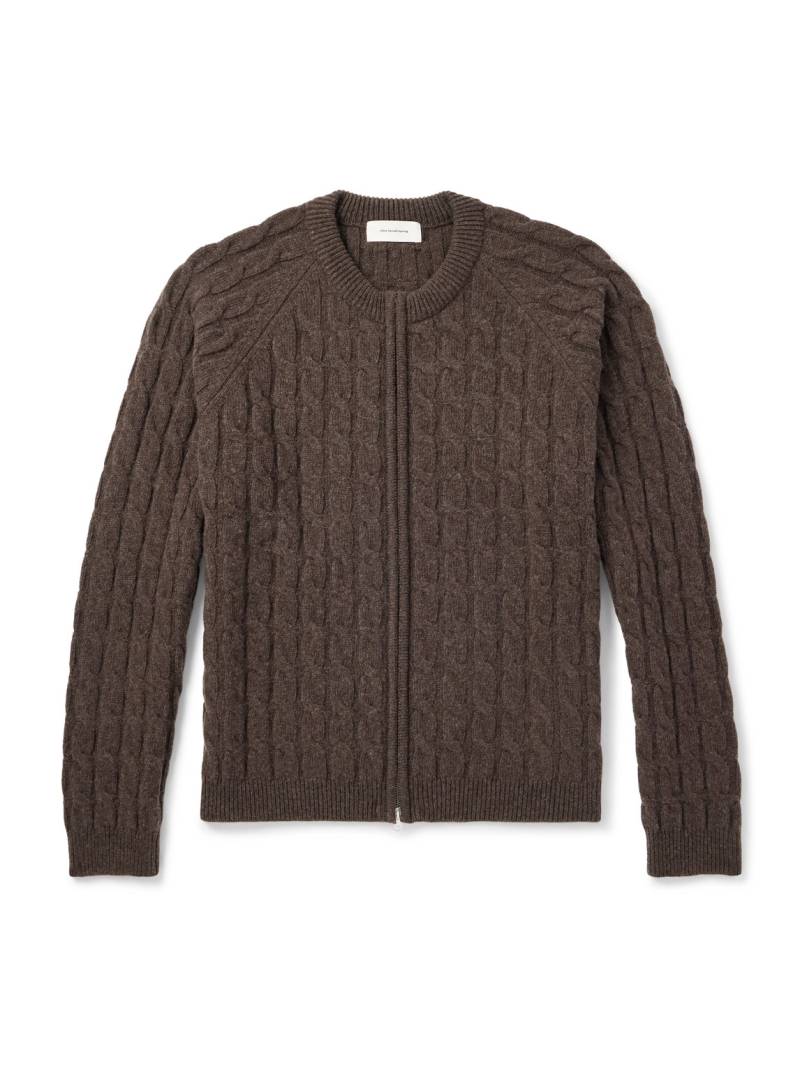 mfpen - Editor Cable-Knit Wool Zip-Up Cardigan - Men - Brown - L von mfpen