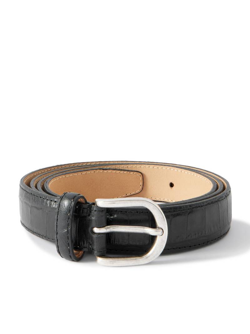 mfpen - Occasion 2.5cm Croc-Effect Leather Belt - Men - Black von mfpen