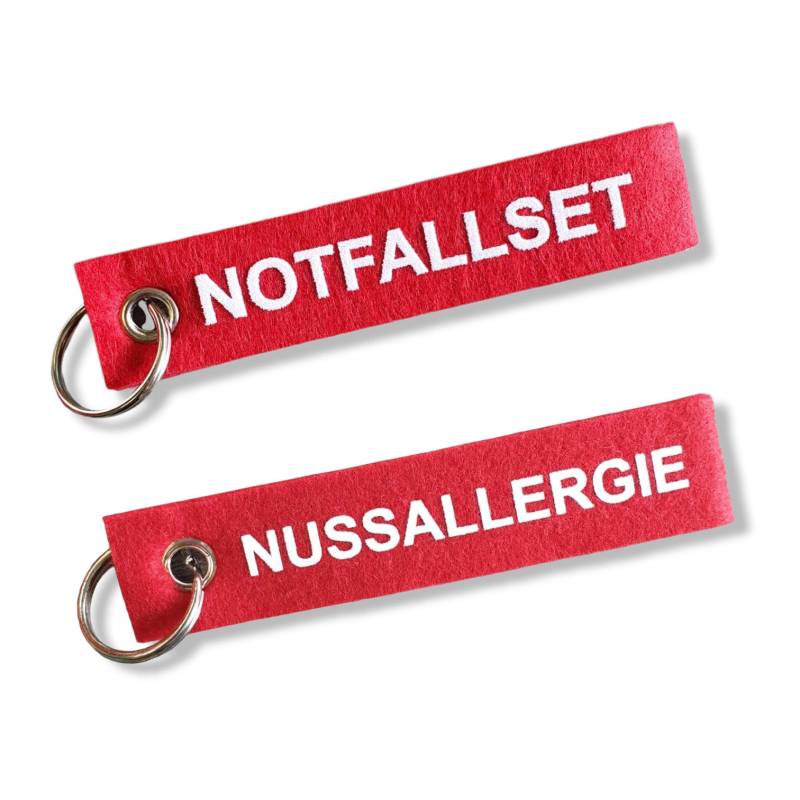 Schlüsselanhänger Filz Motiv Notfallset Nussallergie Hinweis Allergie Anaphylaxie Schlüsselanhänger Filz Motiv Notfallset Nussallergie Hinweis Allergie Anaphylaxie von mgwerbetechnik