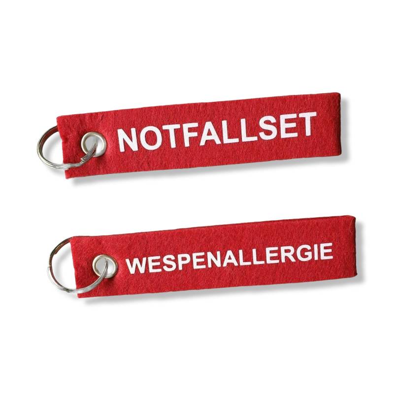 Schlüsselanhänger Filz Motiv Notfallset Wespenallergie Hinweis Allergie Anaphylaxie Schlüsselanhänger Filz Motiv Notfallset Wespenallergie Hinweis Allergie Anaphylaxie von mgwerbetechnik