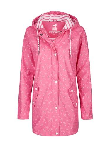 mh michael heinen Damen Regenjacke Schirm, Friesennerz, Regenschirm-Motiv, Regenparka, Regenmantel, wasserdicht, winddicht coralle-weiss 38 von mh michael heinen