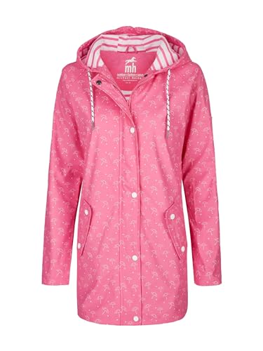 mh michael heinen Damen Regenjacke Schirm, Friesennerz, Regenschirm-Motiv, Regenparka, Regenmantel, wasserdicht, Winddicht Coralle-Weiss 38 von mh michael heinen
