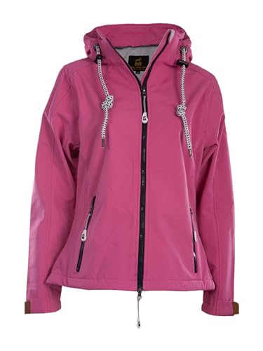 mh michael heinen Damen Softshelljacke Föhr, Funktionsjacke, Regenjacke, Regenparka, Softshellmantel, abtrennbare Kapuze, wasserfest, Winddicht pink 42 von mh michael heinen