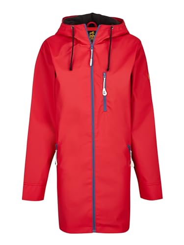 mh michael heinen Damen Regenmantel Neuwerk, Friesennerz, Regenjacke, mit Fleece gefüttert, Regenparka, wasserdicht, Winddicht und modisch rot 40 von mh michael heinen