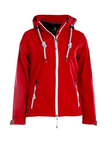 mh michael heinen Damen Softshelljacke Föhr, Funktionsjacke, Regenjacke, Regenparka, Softshellmantel, abtrennbare Kapuze, wasserfest, Winddicht red 44 von mh michael heinen