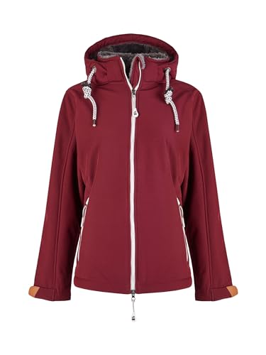 mh michael heinen Damen Softshelljacke Kiel, Funktionsjacke, Herbstjacke, Winterjacke mit Kapuze, gefüttert, winddicht, wasserdicht bordeaux 40 von mh michael heinen