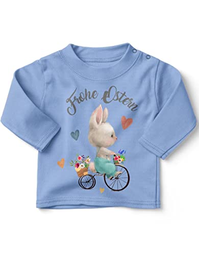 miKalino Baby/Kinder Longsleeve mit Spruch Mein erstes Ostern Hase | Langarm Shirt für Jungen und Mädchen | Geschenkidee, Farbe:Sky, Grösse:56-62 von miKalino