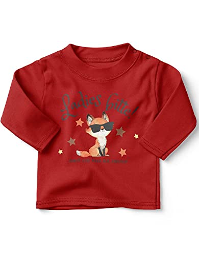 miKalino Baby/Kinder Longsleeve mit Spruch für Jungen Mädchen Unisex Langarm Große Schwester Fuchs | handbedruckt in Deutschland, Farbe:rot, Grösse:92-98 von miKalino