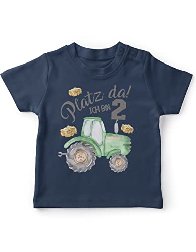 miKalino Jungen Kinder T-Shirt Kurzarm mit Spruch - Longsleeve mit Spruch für Kinder 2 Jahre mit Traktor - Kinder Kurzarm Shirt Baumwolle - Kinder T-Shirt kurz - Geschenk, Farbe:Navy, Grösse:80-86 von miKalino