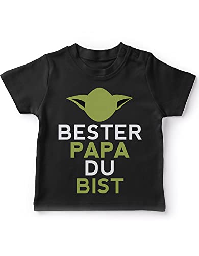 miKalino Baby/Kinder T-Shirt mit Spruch für Jungen Mädchen Unisex Kurzarm Bester Papa Du bist | handbedruckt in Deutschland | Handmade with Love, Farbe:schwarz, Grösse:56-62 von miKalino