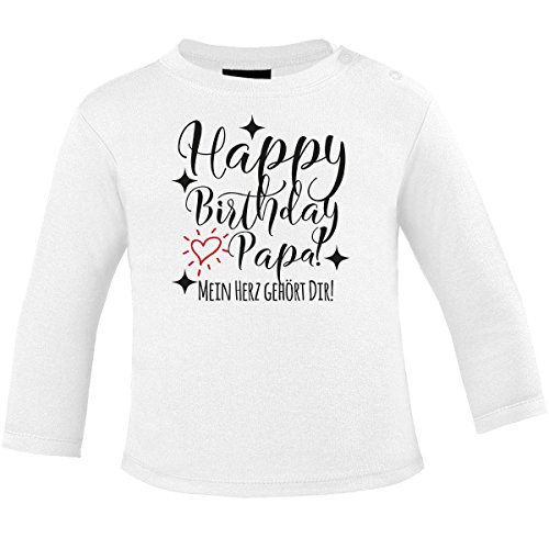 miKalino Baby Longsleeve Happy Birthday Papa! Mein Herz gehört Dir!, Farbe:Weiss, Grösse:80-86 miKalino Baby Longsleeve Happy Birthday Papa! Mein Herz gehört Dir!, Farbe:Weiss, Grösse:80-86 von miKalino