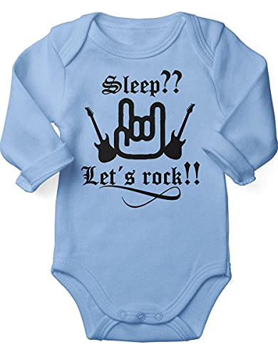 miKalino Babybody Langarm Sleep let s rock, Grösse:56, Farbe:sky von miKalino