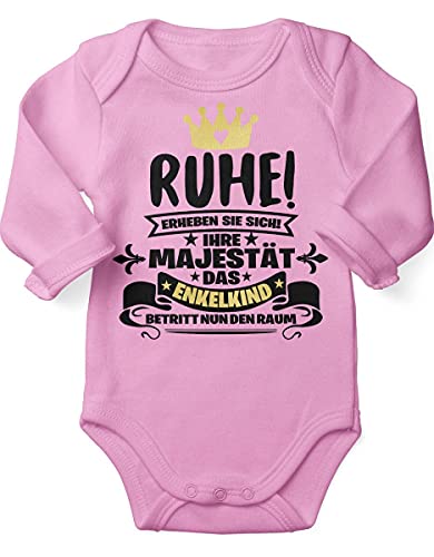 miKalino Babybody mit Spruch für Jungen Mädchen Unisex Langarm Ruhe! Erheben Sie sich!... | handbedruckt in Deutschland | Handmade with love, Farbe:rosa, Grösse:62 von miKalino