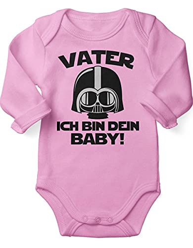 miKalino Babybody mit Spruch für Jungen Mädchen Unisex Langarm Vater - ich bin Dein Baby! | handbedruckt in Deutschland | Handmade with love, Farbe:rosa, Grösse:56 von miKalino