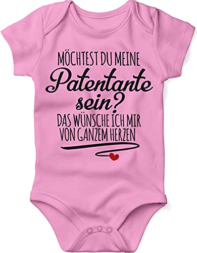 miKalino Babybody mit Spruch für Jungen Mädchen Unisex kurzarm Möchtest du meine Patentante sein | handbedruckt in Deutschland | Handmade with love, Farbe:rosa, Grösse:56 von miKalino