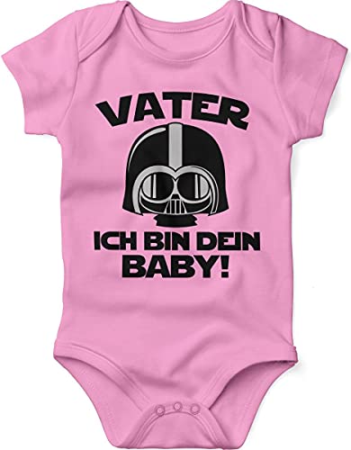 miKalino Babybody mit Spruch für Jungen Mädchen Unisex kurzarm Vater - ich bin Dein Baby! | handbedruckt in Deutschland | Handmade with love, Farbe:rosa, Grösse:68 von miKalino