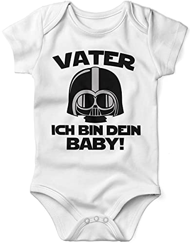 miKalino Babybody mit Spruch für Jungen Mädchen Unisex kurzarm Vater - ich bin Dein Baby! | handbedruckt in Deutschland | Handmade with love, Farbe:weiss, Grösse:68 von miKalino