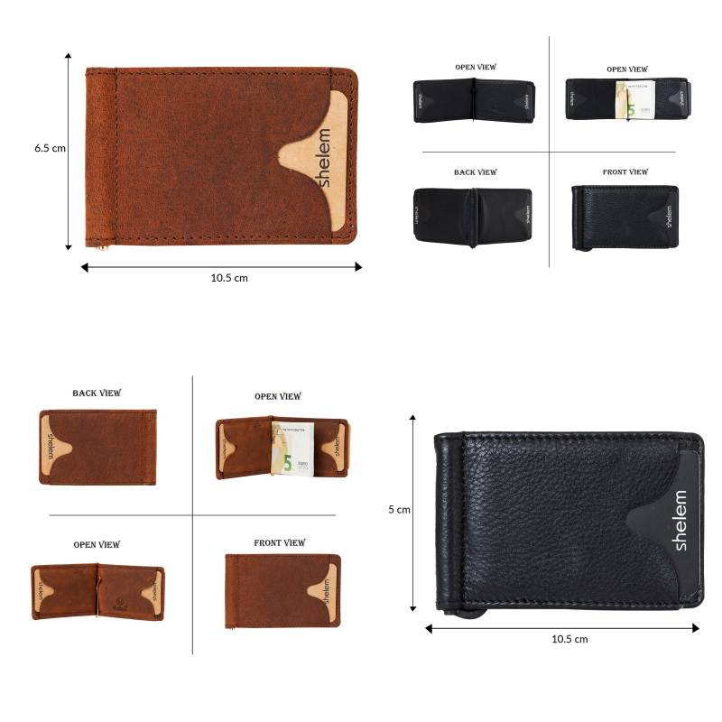 Radis Mini Dollarclip Geldklammer Portemonnaie, Echtes Leder Kleine Geldbörse Neu von mialaden