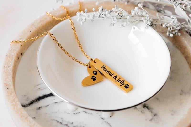 Haustier Erinnerung Halskette, Hund Erinnerungsgeschenk, Pfotenabdrücke Geschenk, Personalisierte Halskette Haustier Erinnerung Halskette, Hund Erinnerungsgeschenk, Pfotenabdrücke Geschenk, Personalisierte Halskette von miamiabrand