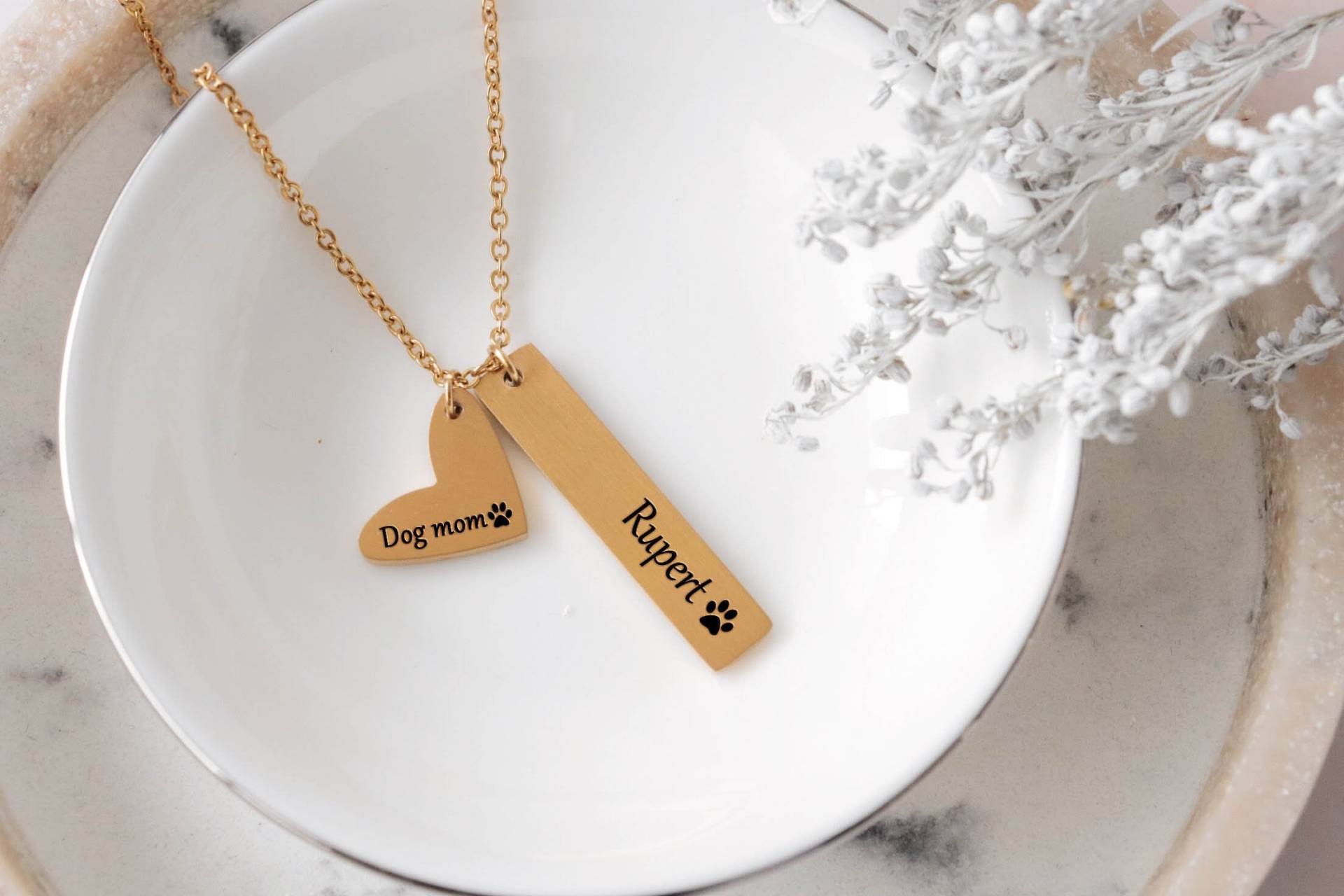 Pfotenabdruck Halskette, Haustier Erinnerung Personalisierte Schmuck, Sympathie Geschenk Pfotenabdruck Halskette, Haustier Erinnerung Personalisierte Schmuck, Sympathie Geschenk von miamiabrand