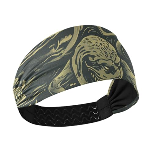 Amityville Creature Grünes Halloween-Stirnband für Damen, feuchtigkeitsableitend, dick, elastische Schweißbänder für Yoga, Volleyball, Athletik, Sport, Radfahren, Zubehör für Para Cabello de Mujer von miaozhen