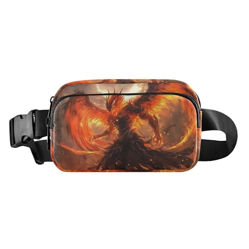 Angry Animal Fire Phoenix Mode Hüfttasche Crossbody Bag für Männer Frauen Multifunktional mit Verstellbarem Gurt für Radfahren Wandern Gym Bolsas de cintura para mujer, wütend tier feuer phoenix, von miaozhen