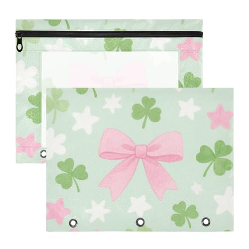 Binder-Federmäppchen, tragbar, 3 Ringe, Tasche für A4-Papier, Briefe, 2 Stück, Studenten, Kunstbedarf, Aufbewahrung, mintgrün, Kleeblatt, estuche para lapices Binder-Federmäppchen, tragbar, 3 Ringe, Tasche für A4-Papier, Briefe, 2 Stück, Studenten, Kunstbedarf, Aufbewahrung, mintgrün, Kleeblatt, estuche para lapices von miaozhen